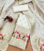 ethnic motifs woven design unstitched dress material