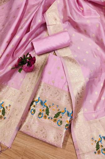 ethnic motifs woven design unstitched dress material