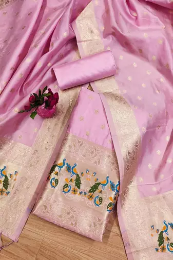 ethnic motifs woven design unstitched dress material