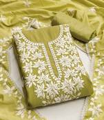 floral embroidered unstitched dress material
