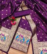 ethnic motifs woven design zari unstitched dress material