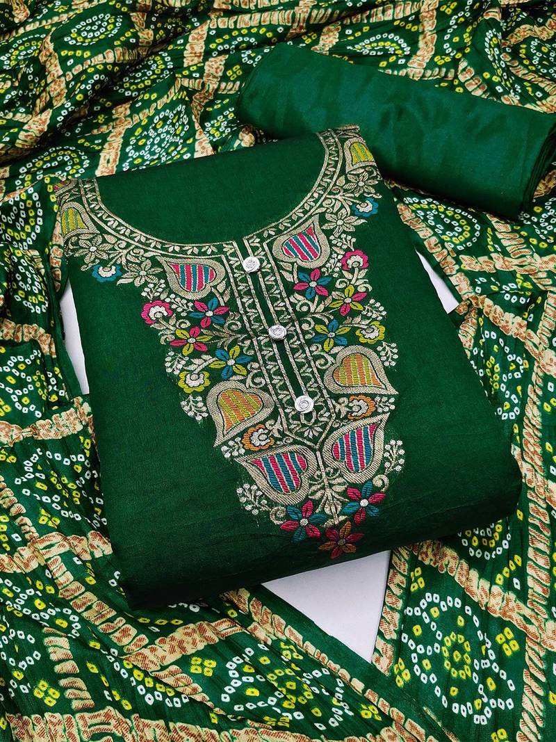 ethnic motifs woven design unstitched dress material