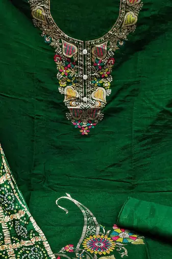 ethnic motifs woven design unstitched dress material