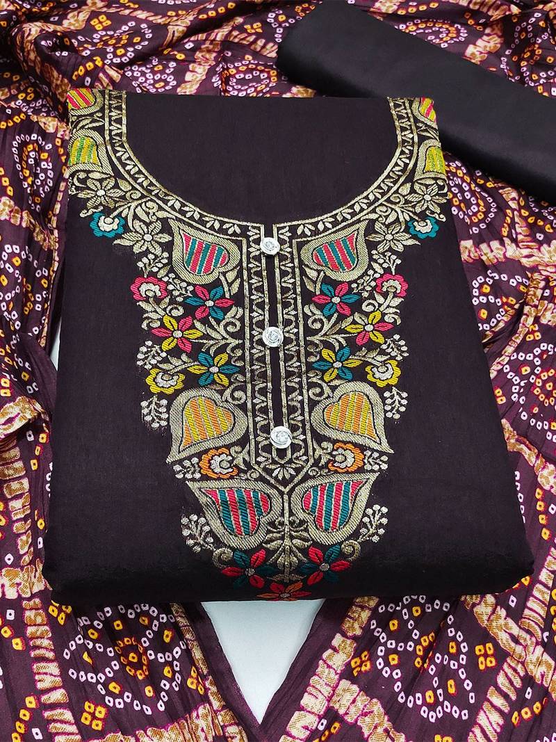 embroidered unstitched dress material