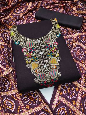 embroidered unstitched dress material 2