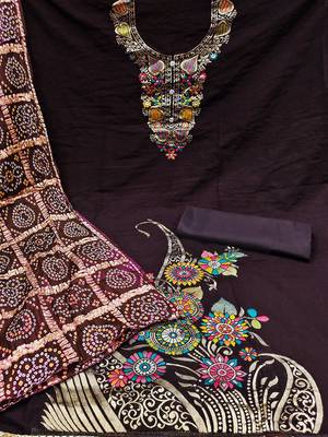 embroidered unstitched dress material 3