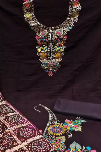 embroidered unstitched dress material