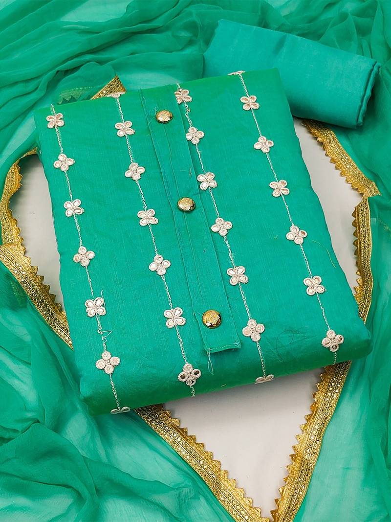 embroidered unstitched dress material