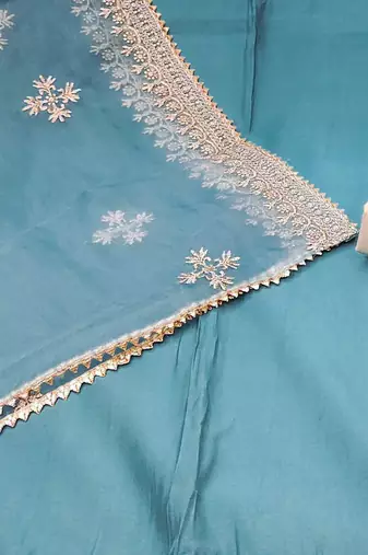 floral embroidered sequinned unstitched dress material
