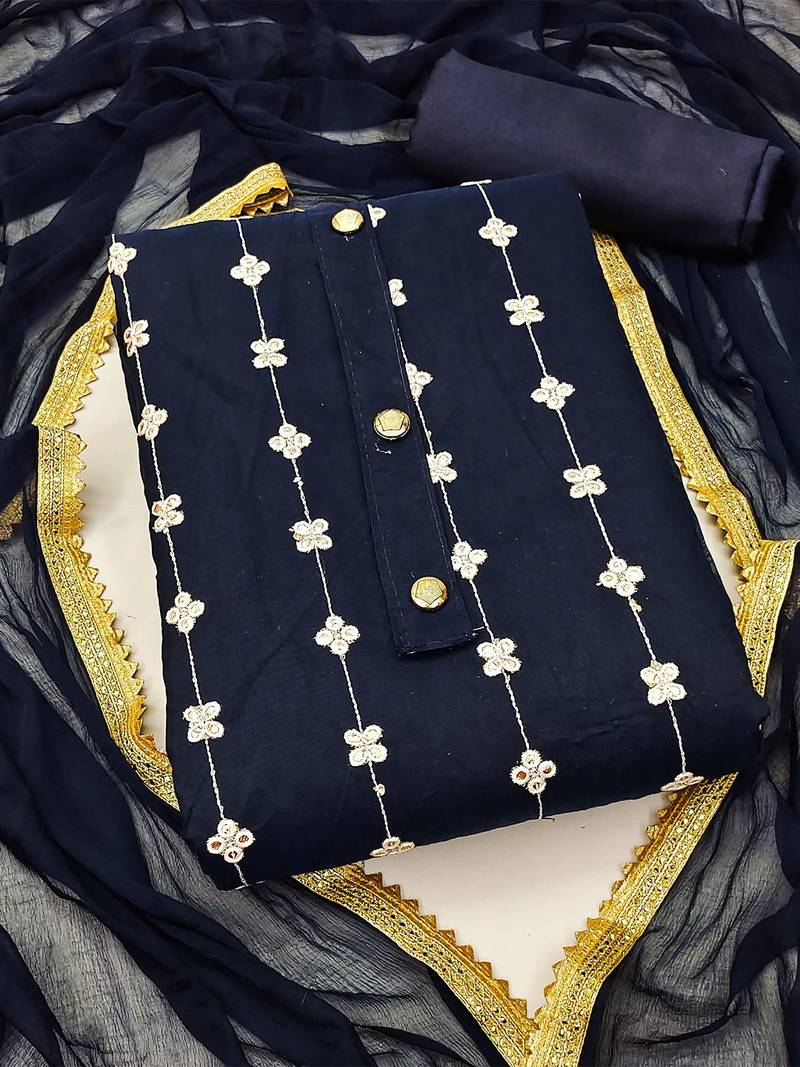 embroidered unstitched dress material