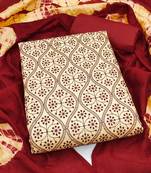embroidered silk blend unstitched dress material