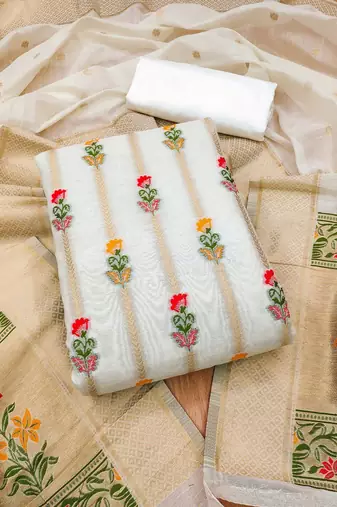 embellished unstitched dress material