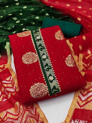 woven design unstitched dress material 1