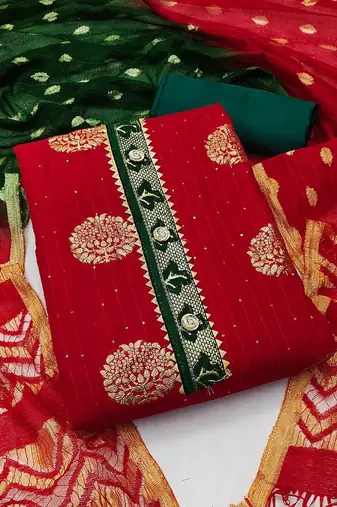 woven design unstitched dress material