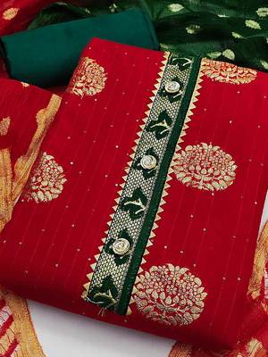 woven design unstitched dress material 2
