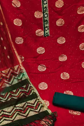woven design unstitched dress material