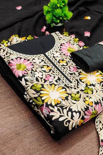 embroidered unstitched dress material