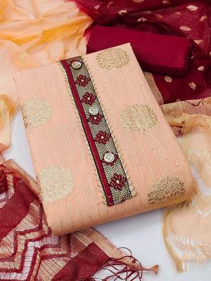 woven design unstitched dress material 1