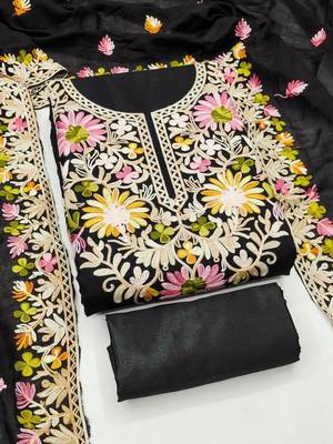 embroidered unstitched dress material 2