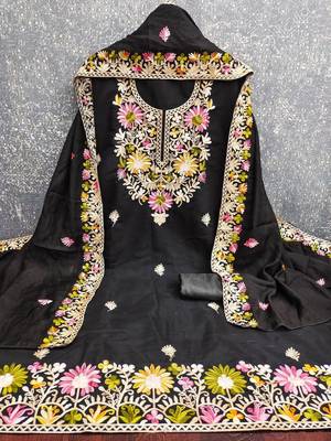 embroidered unstitched dress material 3