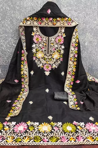 embroidered unstitched dress material