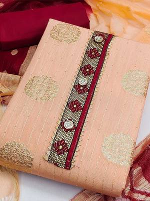 woven design unstitched dress material 2