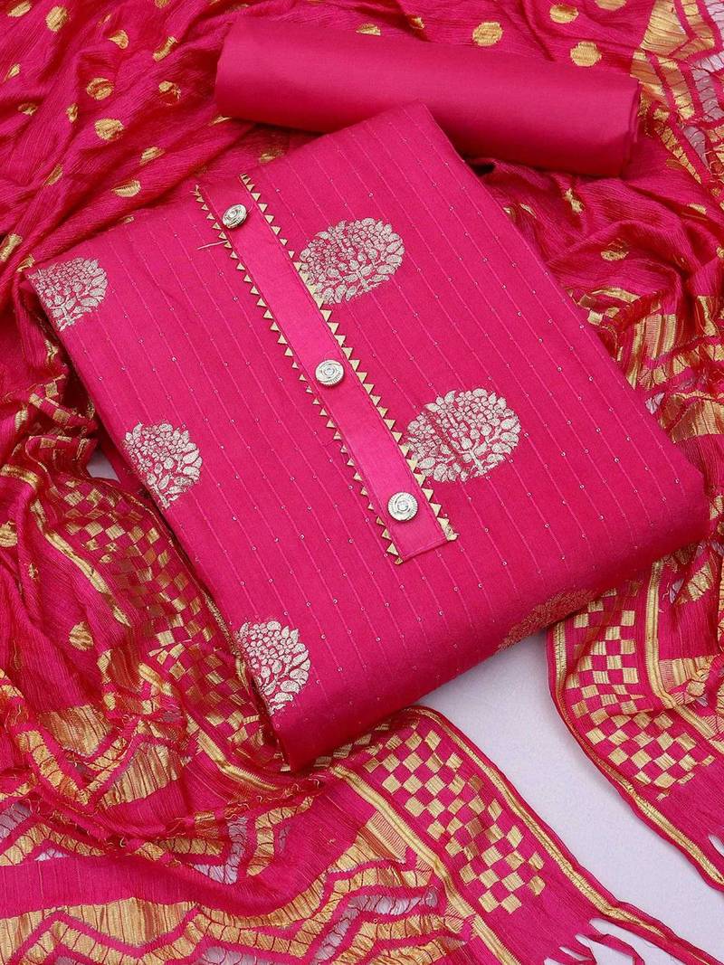 woven design unstitched dress material