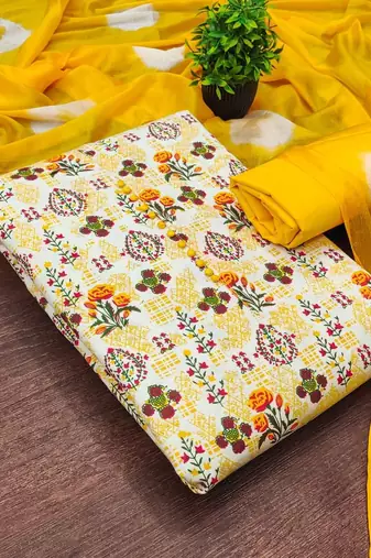 printed cotton unstitched dress material