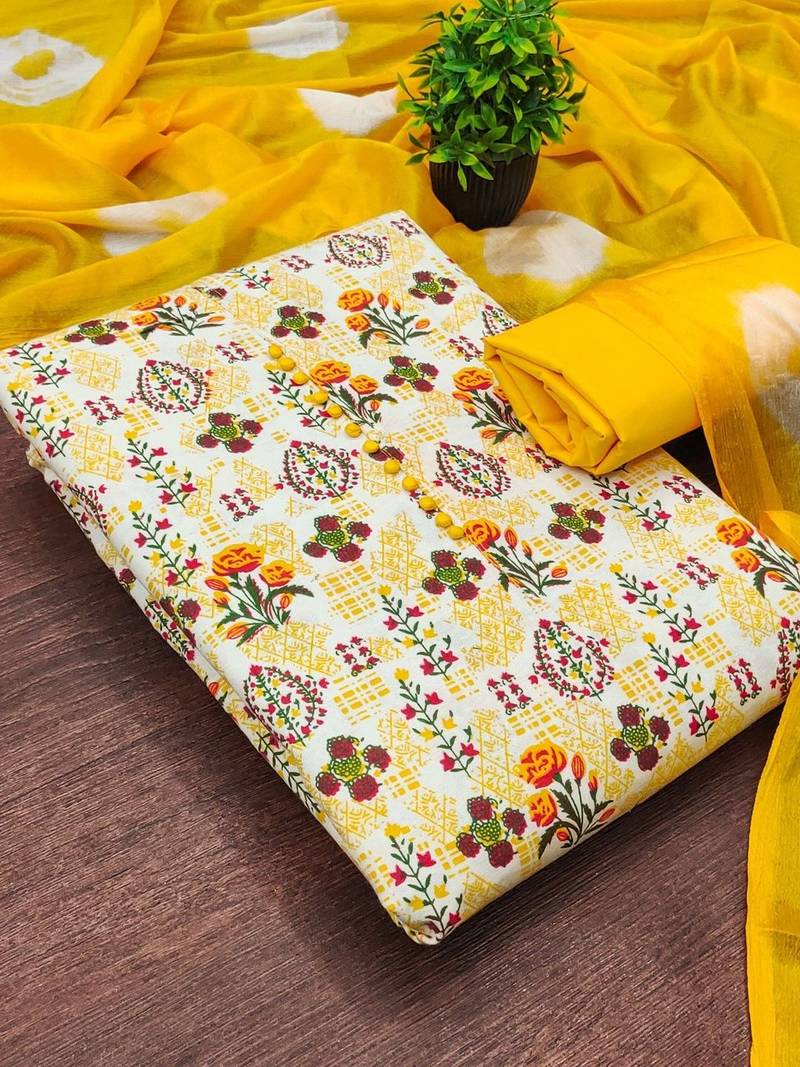 printed cotton unstitched dress material