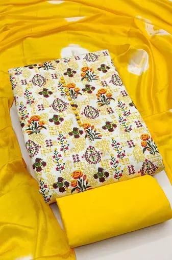 printed cotton unstitched dress material
