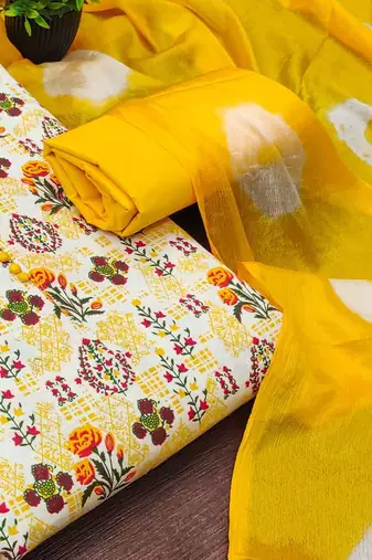 printed cotton unstitched dress material