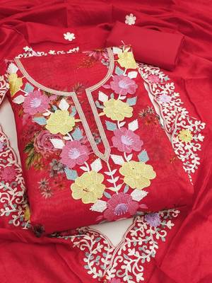 embroidered unstitched dress material 1