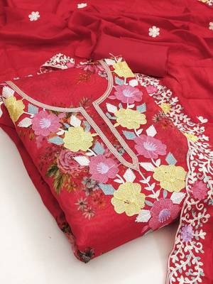 embroidered unstitched dress material 2