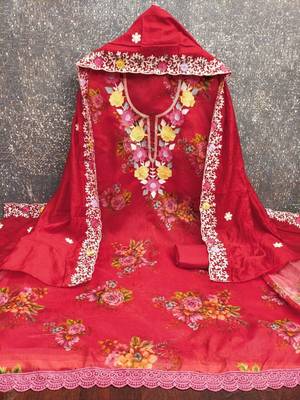 embroidered unstitched dress material 3