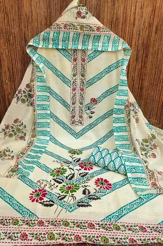 floral printed cotton unstitched dress material