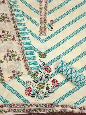 floral printed cotton unstitched dress material 3