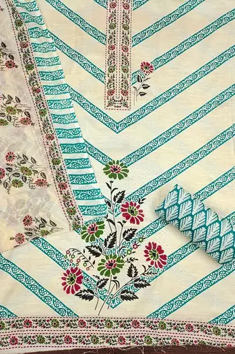 floral printed cotton unstitched dress material