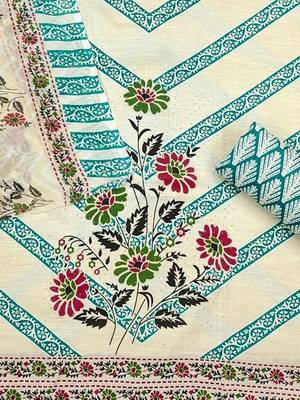 floral printed cotton unstitched dress material 4