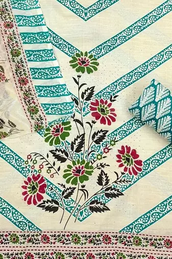 floral printed cotton unstitched dress material
