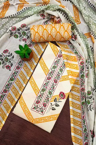 floral printed unstitched dress material