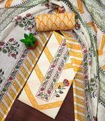 floral printed unstitched dress material
