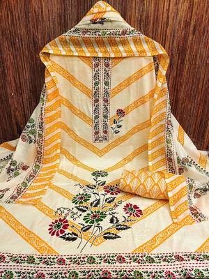 floral printed unstitched dress material 2