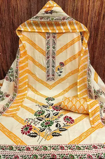 floral printed unstitched dress material