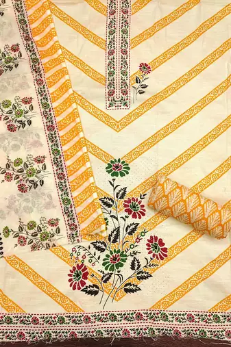 floral printed unstitched dress material