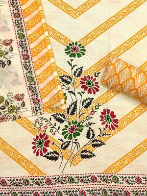 floral printed unstitched dress material 4