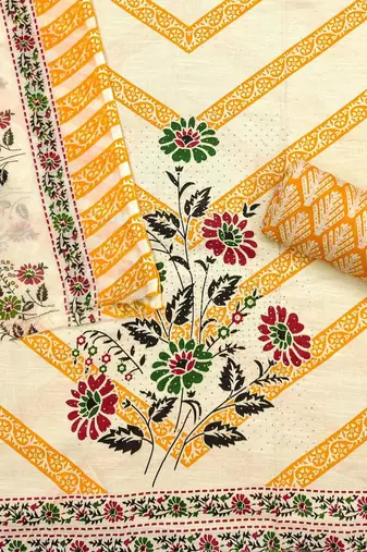 floral printed unstitched dress material