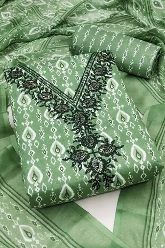 geometric printed unstitched dress material