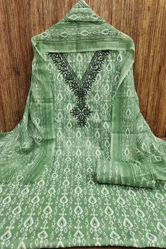 geometric printed unstitched dress material