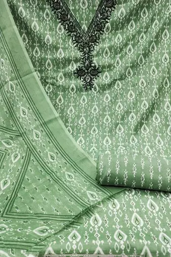 geometric printed unstitched dress material