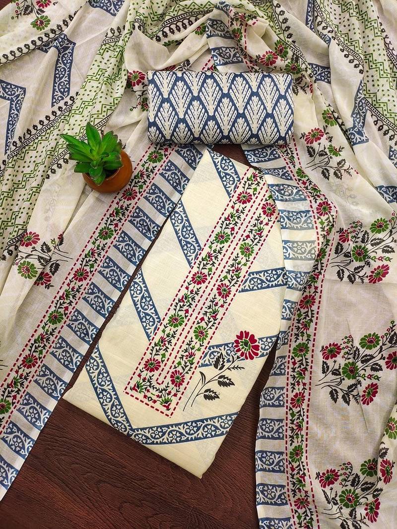 printed unstitched dress material